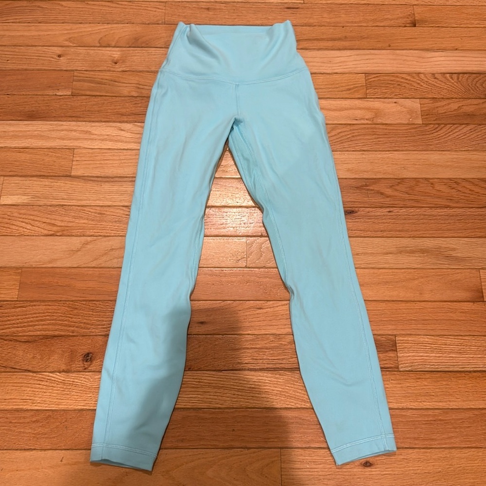 Lulu Align 25 double-lined leggings cyan blue size 2